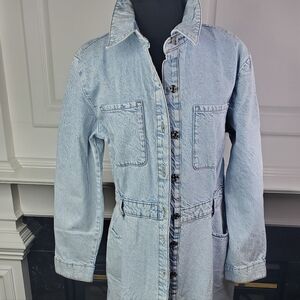 Zara Light Blue Jean Dress Jacket for Women